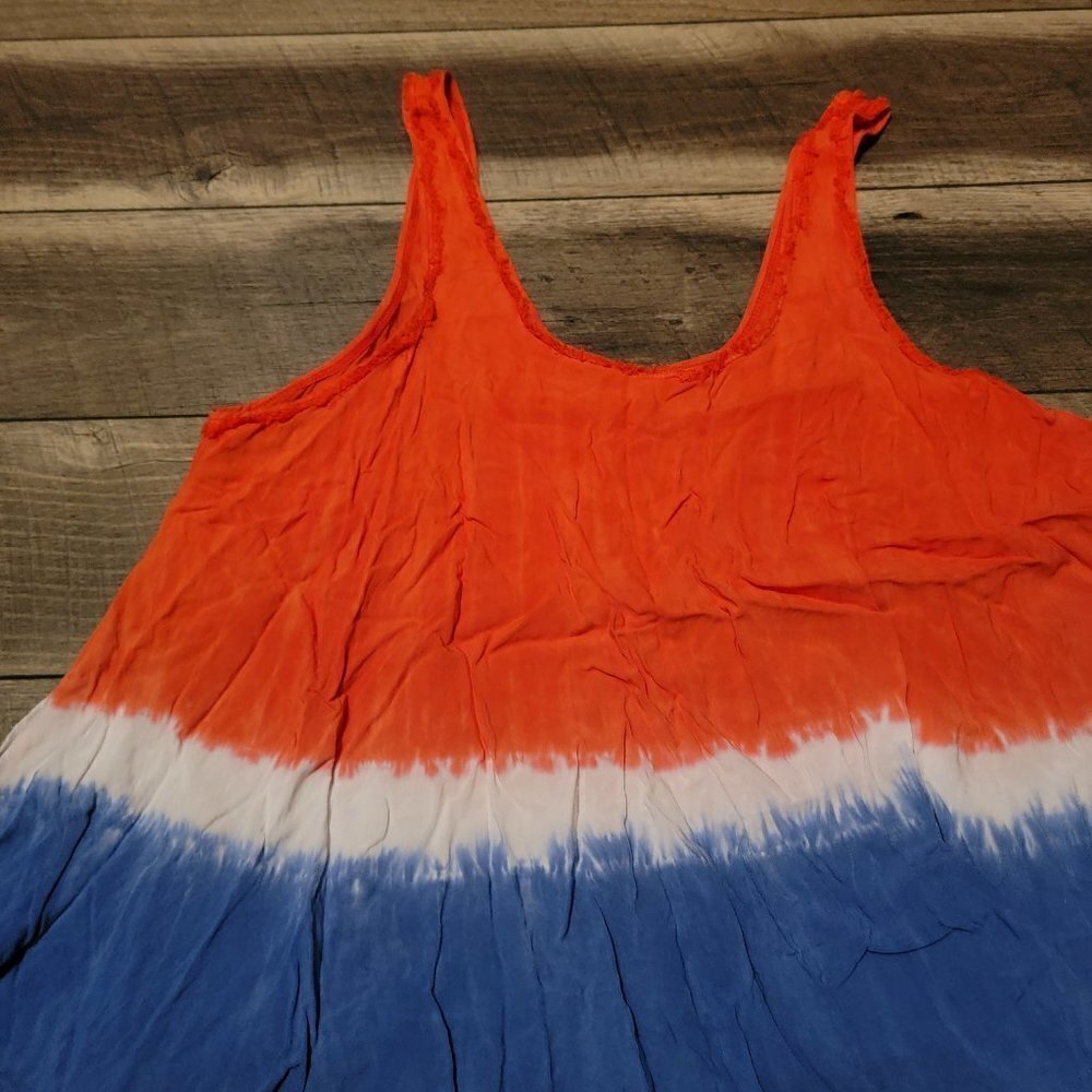 Altar'd State red, white, blue tie dye shirt-sleeveless top size LG. - Picture 2 of 7